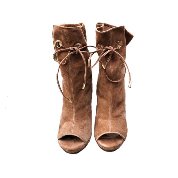 Steve Madden Cavalier Suede Peep Toe Ankle Booties 7.5 - Picture 3 of 10